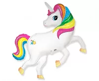 Fóliový balónik Dúhový jednorožec - postava - 101 cm