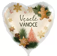 Foliový balónik Veselé Vianoce CZ - 43cm