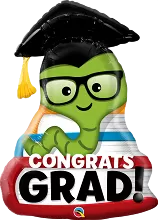 Fóliový balónik Gratulácia k promócii Bookworm 94 cm