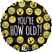 Fóliový balónik Emoij - Ako si starý? 46cm