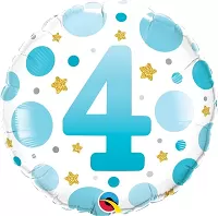 Fóliový balónik Kruh - Modrý 4 Roky 45cm
