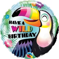 Fóliový balónik Kruh - Tukan Wild Birthday 45cm