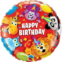 Fóliový balónik Kruh - Zvieratá na párty 45cm