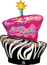 Fóliový balónik Narodeninovú Tortu - Motív Zebra 104cm
