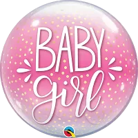 Bublina - BABY GIRL ružová a konfety 56cm