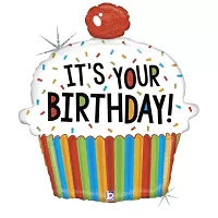 Fóliový balónik Cupcake s čerešňou Your Bday 79cm