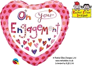 Fóliový balónik Srdce - K Vašim zásnubám 46cm