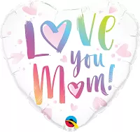 Fóliový balónik Srdce - Love you mum 45cm