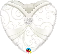 Fóliový balónik Srdce - Svadobné šaty 45cm