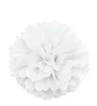 Dekoračný závesný pom pom biely, 40cm