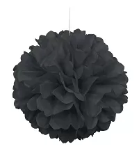 Dekoračný závesný pom pom čierny, 40cm
