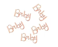 Konfety nápis ,,Baby" ružovo-zlatý 14g