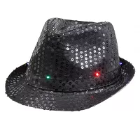 Disco klobouk černý s LED světlem