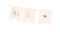 Závesný baner "Mr. Mrs." ružový 15 x 85 cm