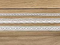 Bavlnená dekoratívna čipka biela 3ks