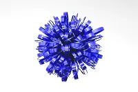 Rozeta Bustle H 11cm modrá