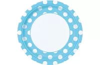 EKO Tanieriky papierové - biele s modrými bodkami 23cm, 8ks