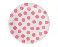 EKO Tanieriky papierové "puntík" svetlo ružové 18cm, 6ks