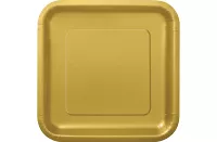 EKO Tanieriky papierové štvorec - zlaté 23cm, 14ks