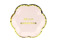 Tanieriky papierové ružové "Hello Gorgeous" 13cm, 6ks