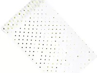 Organza potlačená, zlatá potlač bodiek 0.36x9m