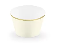 Košíček na cupcake, 4,8 x7. 6x4, 6cm krémový, 6ks