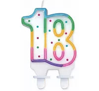 Sviečka tortová číslo 18 s bodkami 8 cm