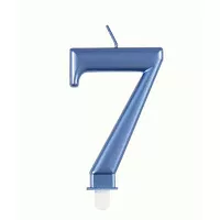 Sviečka tortová modrá metalická 7