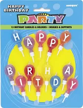 Sviečky tortové - Happy birthday balóniky