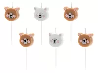 Narodeninové tortové sviečky Medvedíci 6 ks