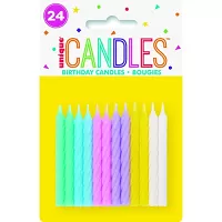 Sviečky tortové - pastelové špirály 24ks