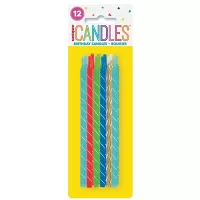 Sviečky tortové - žiarivé špirály, 12ct