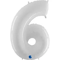 Fóliová číslica biela lesklá 6 - 102 cm