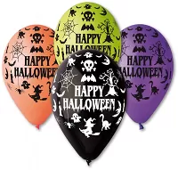 Balónik pastel 30 cm Happy Halloween potlač (100ks/bal)