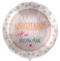 Fóliový balónik Krásne narodeniny CZ 43cm