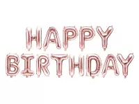 Fóliový nápis HAPPY BIRTHDAY v Rosegold farbe 340 x 35 cm