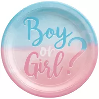 EKO Papierové párty taniera Chlapec alebo dievča? - 23 cm