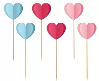 Napichovátka srdiečka 3D - 6 ks