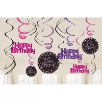 Závesné špirály Luxus Pink 12 ks