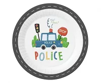 Papierové taniere policajné 23 cm - 6 ks