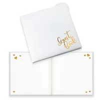 Svadobná kniha hostí biela - zlaté srdiečka a Guestbook 22 x 22 cm