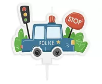 Tortová sviečka policajné auto