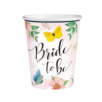 Papierové kelímky Bride to be, kvety - 6 ks 220ml