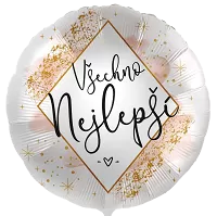 Fóliový balónik Všetko najlepšie CZ 43cm - Luxus blash