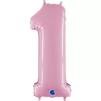 Číslice 1 pastelová ružová (66cm, 26")