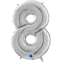 Číslica 8 strieborná (66cm, 26")