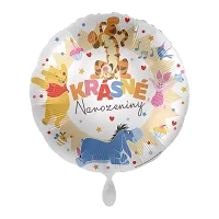 Fóliový balónik Macko Pú, Krásne Narodeniny SK - 43 cm