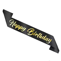 Šerpa - Happy Birthday, čierna - 10 x 160 cm