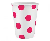 Tégliky papierové EKO - ,,Ružové bodky" biele 6ks