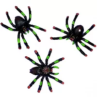 Halloweenska dekorácia zeleno-čierni pavúky - 8 ks